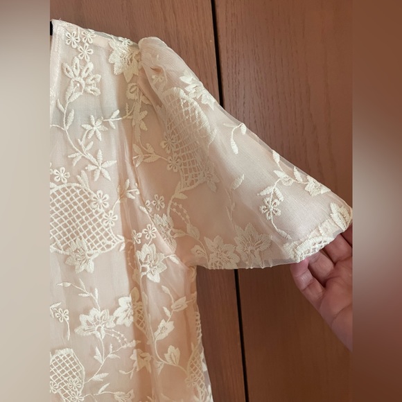 NWT. Pretty Angel Short Sleeve size Large lace Tunic in Peach.  Fully lined. - Picture 3 of 13